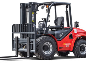 FLDAXF35-01Y2ZS Enforcer 3.5T 4WD Diesel Rough Terrain Forklift- Front/Side View