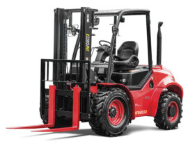 FLDAXF25-08Y2XS Enforcer 2.5T 4WD Diesel Rough Terrain Forklift- Front Side View